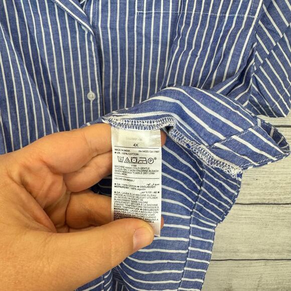 Old Navy Plus Size Blue & White Stripe 2 Piece Shorts Pajama Set Size 4X - Picture 5 of 11